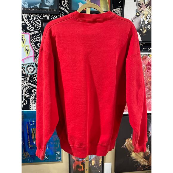 Rare 80s Vintage Tommy Hilfiger Heavyweight Red Crewneck Puff Lettering XL - Picture 7 of 8